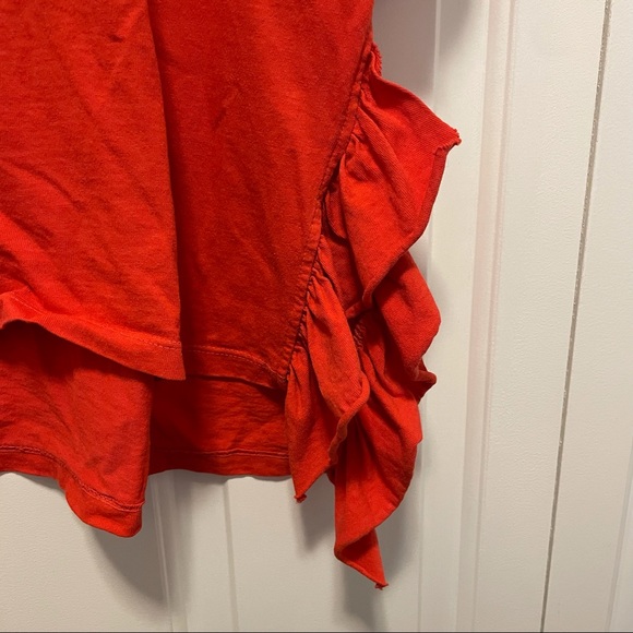 EUC! Current/Elliot Tee Bright Coral Color, flutter details at the sides size M - Picture 3 of 9